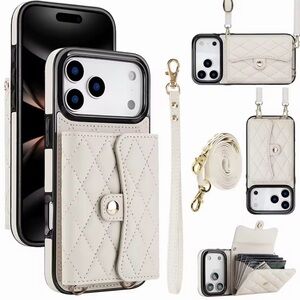 Cream Quilted Crossbody Phone Case